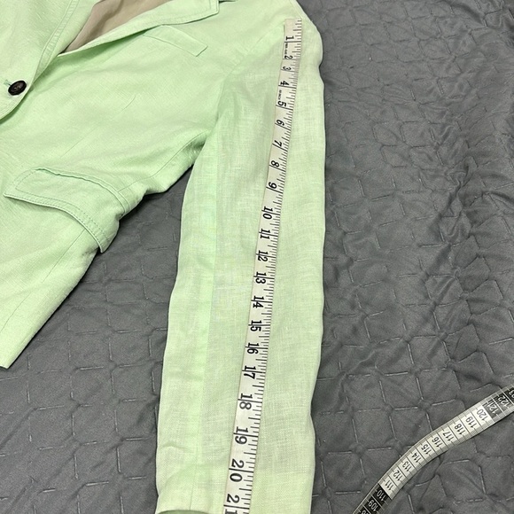 J. CREW lined linen jacket in mint green size 0 - Picture 12 of 13